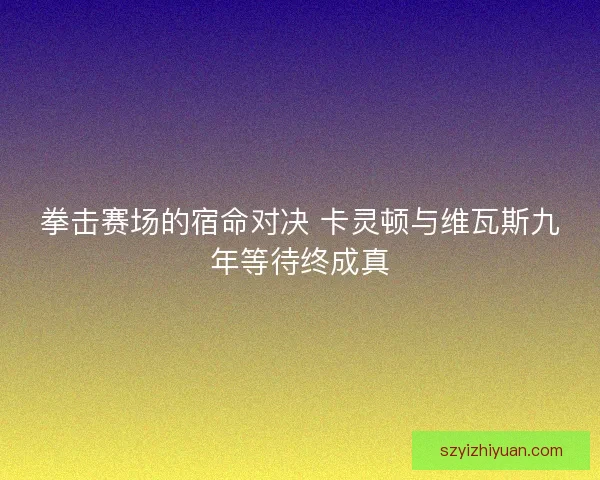 拳击赛场的宿命对决 卡灵顿与维瓦斯九年等待终成真 拳击赛场的宿命对决 卡灵顿与维瓦斯九年等待终成真