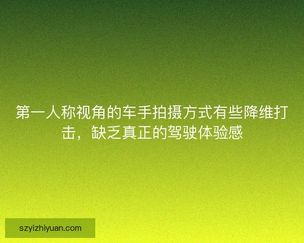 第一人称视角的车手拍摄方式有些降维打击，缺乏真正的驾驶体验感