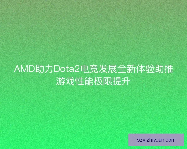 AMD助力Dota2电竞发展全新体验助推游戏性能极限提升 AMD助力Dota2电竞发展全新体验助推游戏性能极限提升