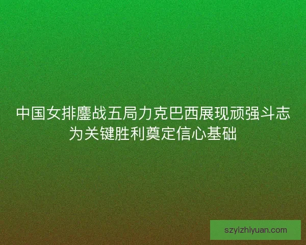 中国女排鏖战五局力克巴西展现顽强斗志为关键胜利奠定信心基础